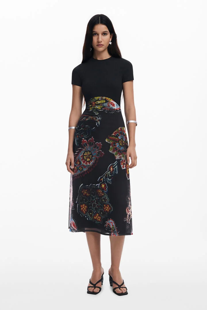 Christian Lacroix Mix Media Midi Dress