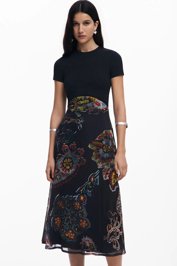 Christian Lacroix Mix Media Midi Dress