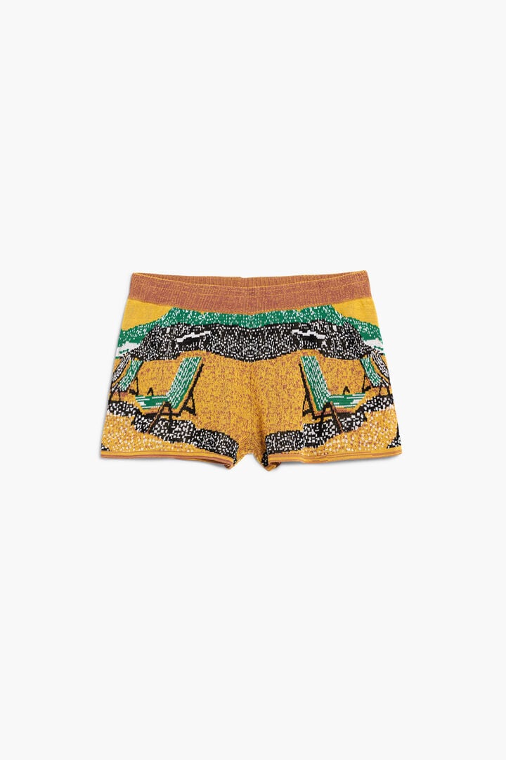 Printed knit shorts