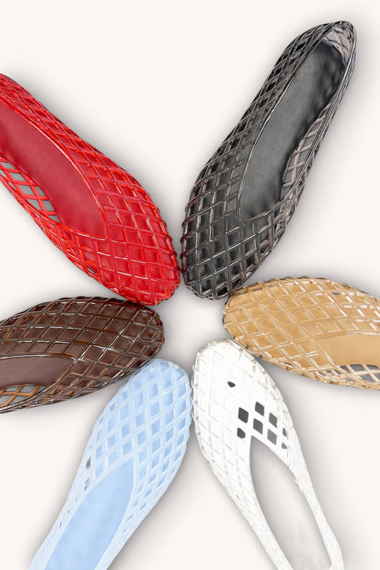 JELLY SLIP ON FLATS RED