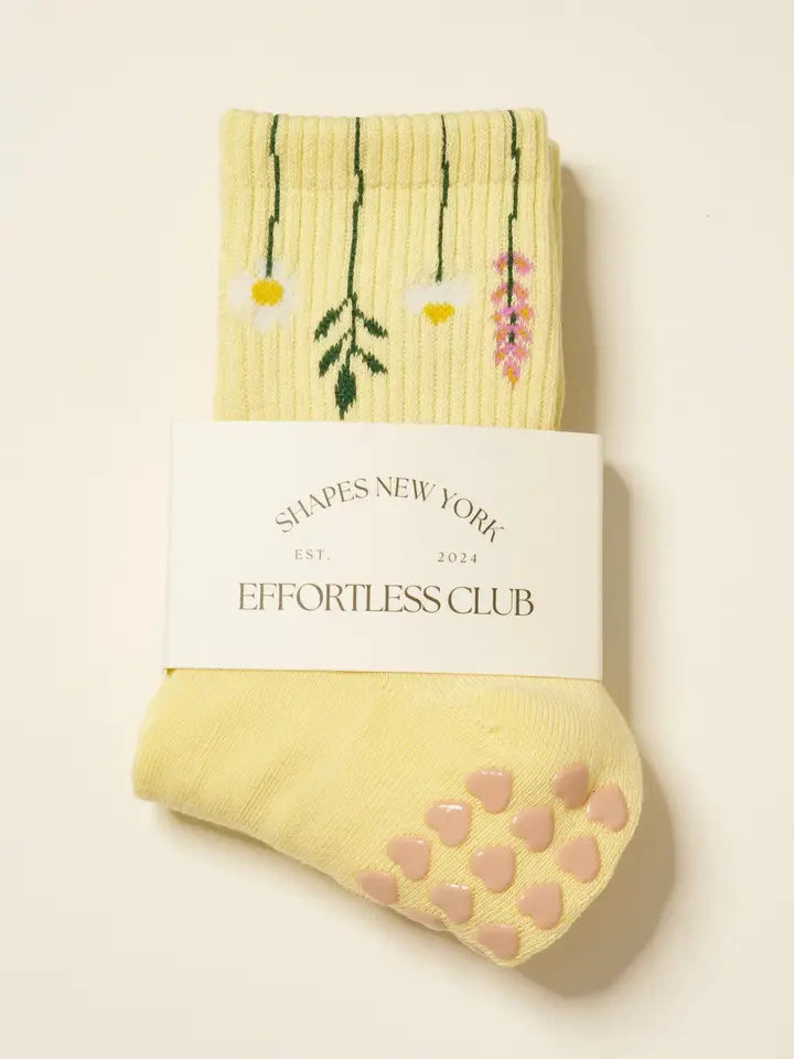 🌿 Flower Stem Grip Sock, Pilates Socks