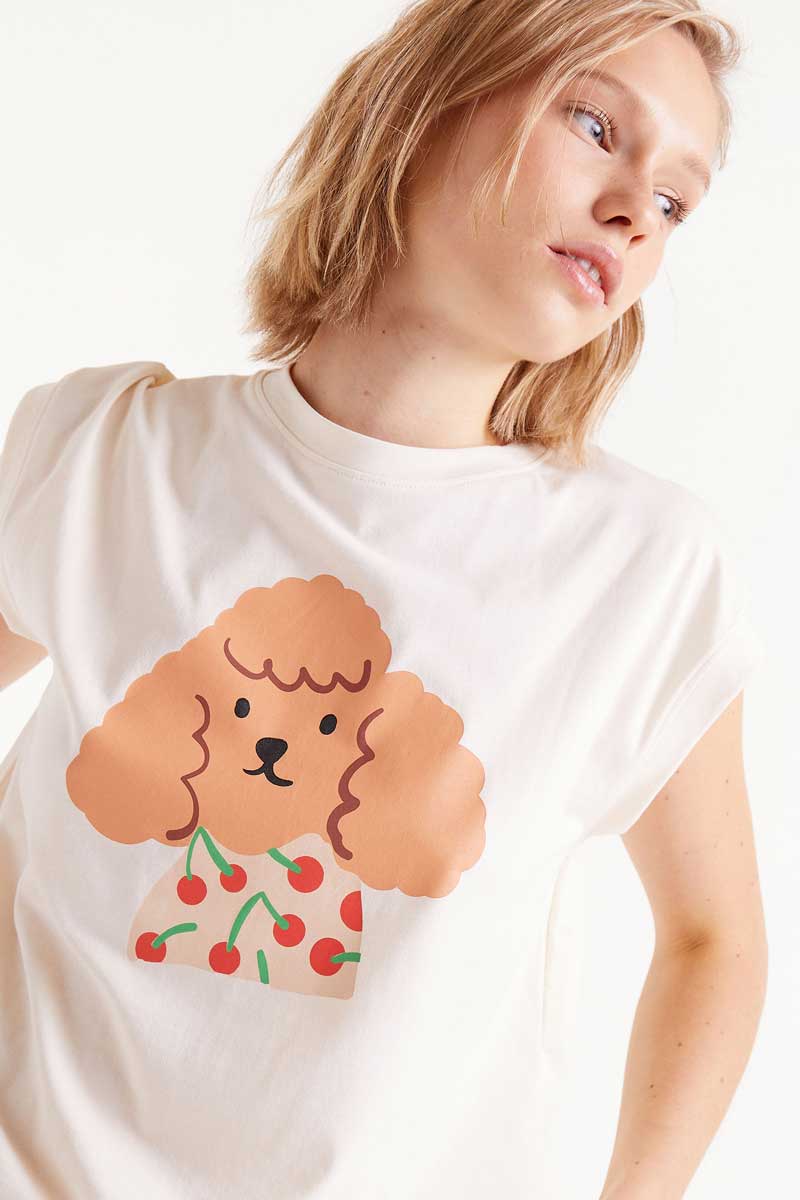 Cherry Dog Print Tee