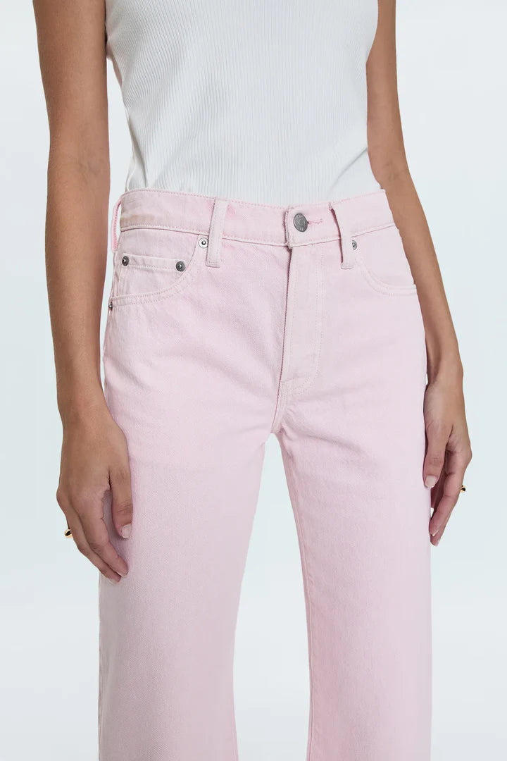 Lexi Mid Rise Bowed Straight Jean in Blush