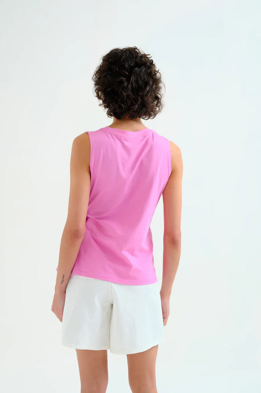 Pink 100% cotton shirt with draped detail