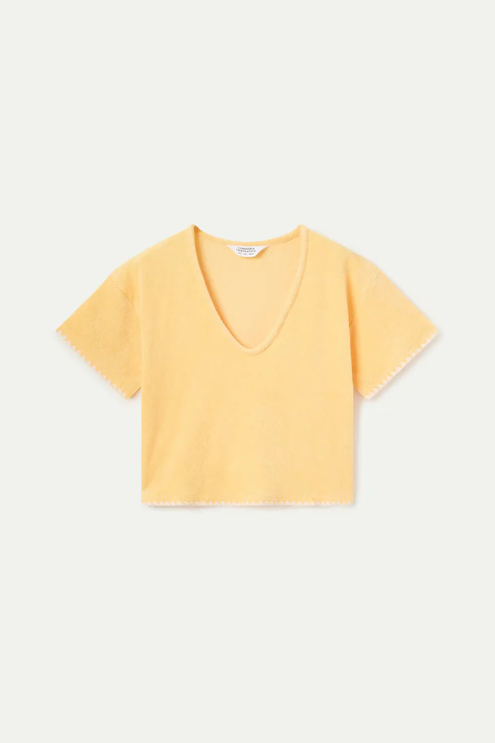 100% cotton beach top in light yellow