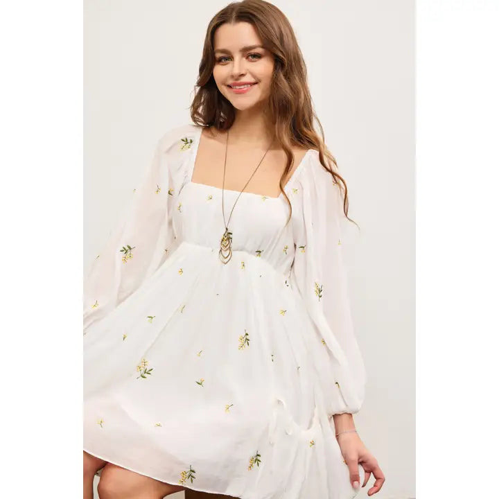 Flower Embroidery Dress