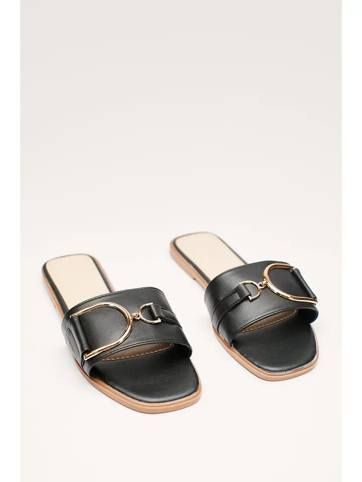 Buckle Strap Slider Sandals