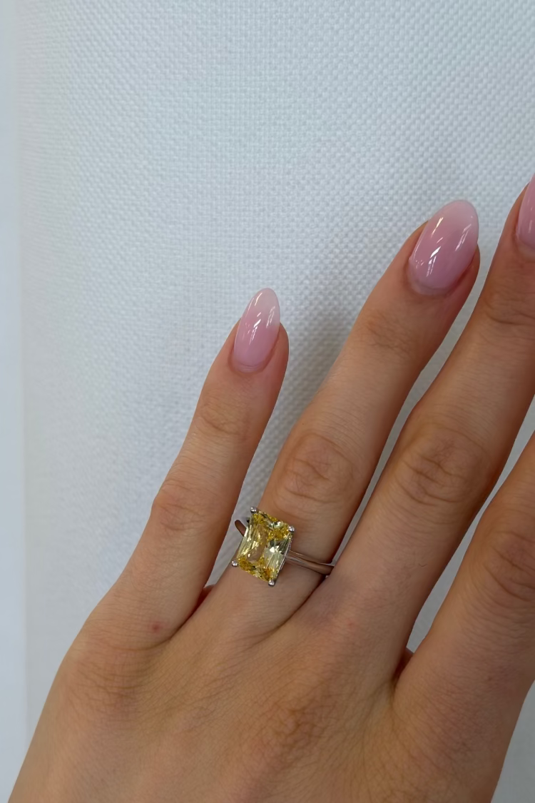 Yellow Diamond Princess Ring