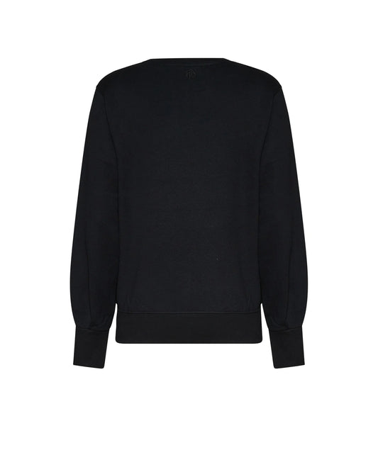 Crew-neck sweatshirt with floral motif