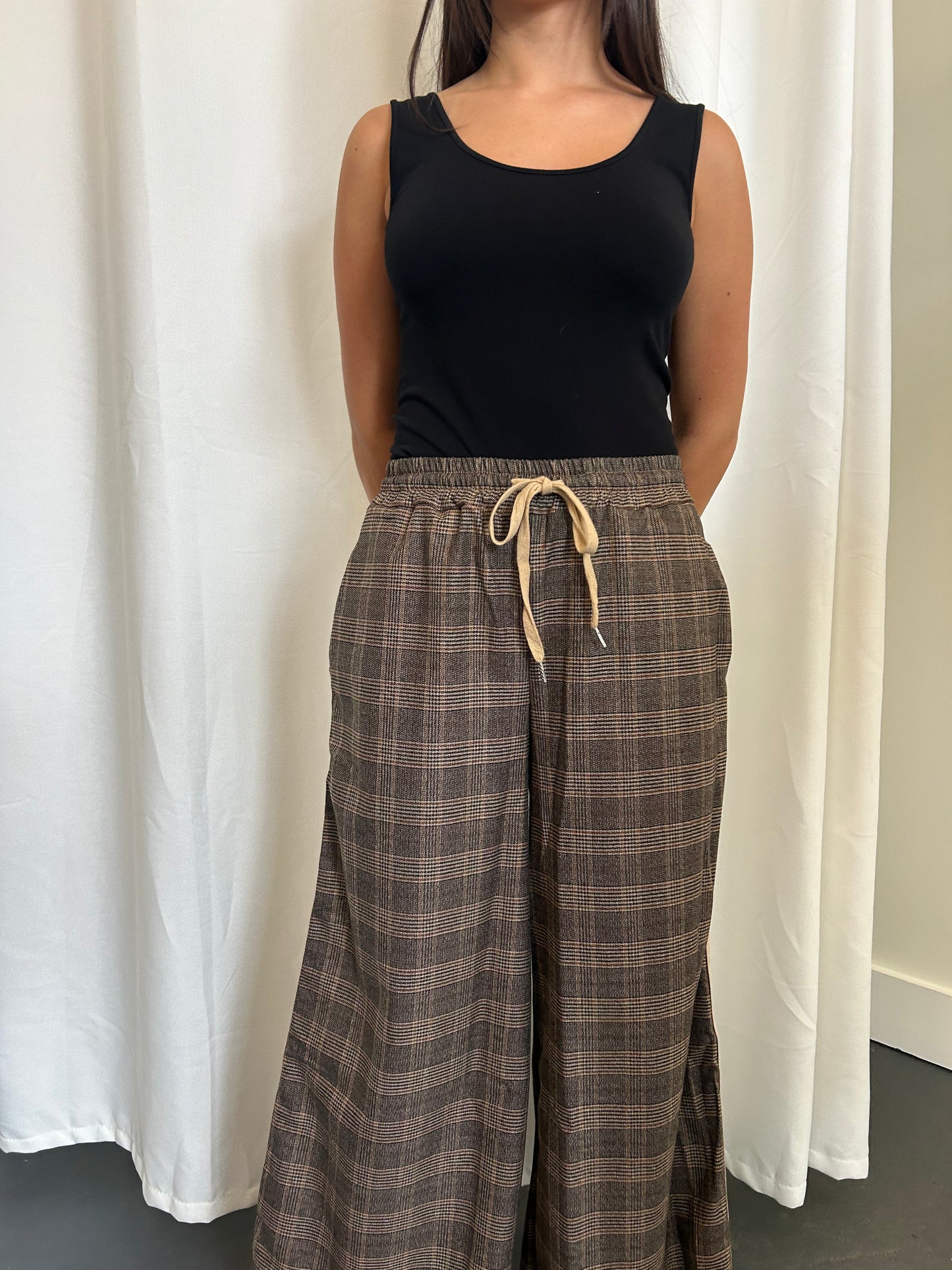 Brown Plaid Pant