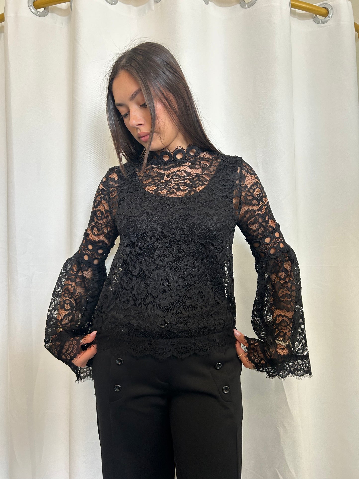 Lacey Sheer Long Sleeve