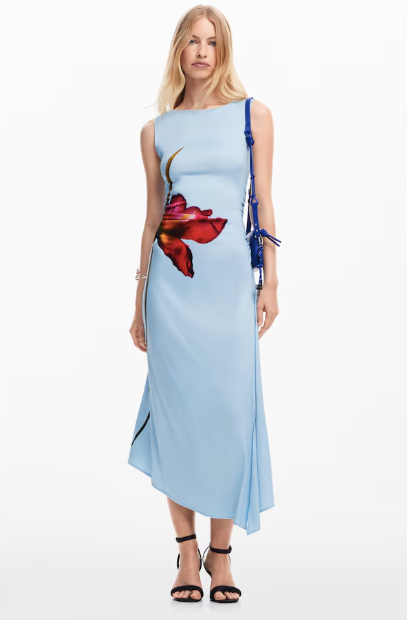 Orchid Asymmetrical Midi Dress