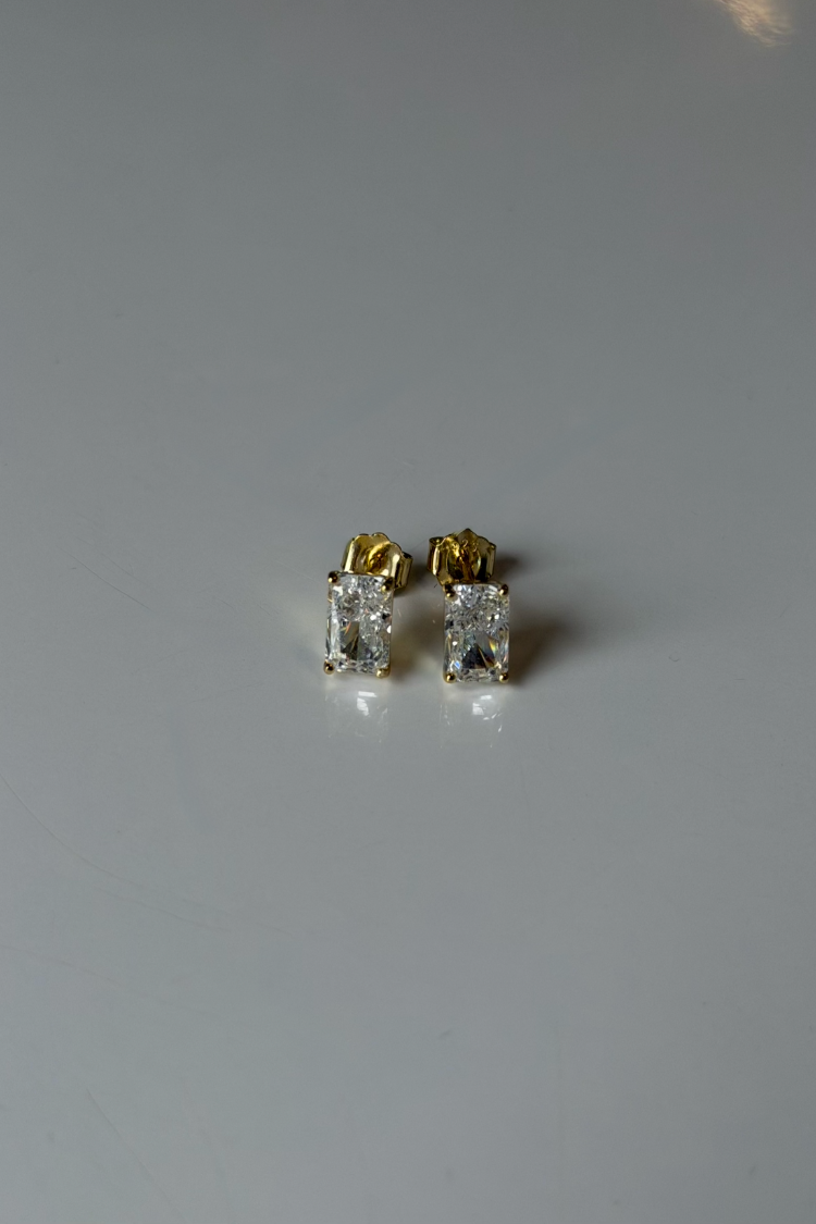 Simple Square Diamond Studs