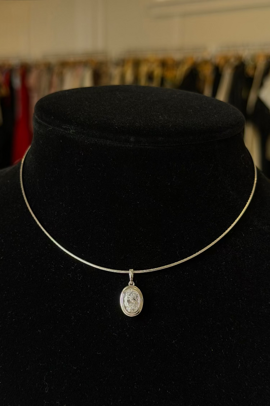 Oval Bezel Pendant (sold seperatley from Cord Chain)