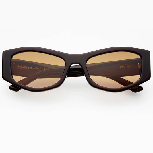 Jade Acetate Cat Eye Sunglasses : Chocolate