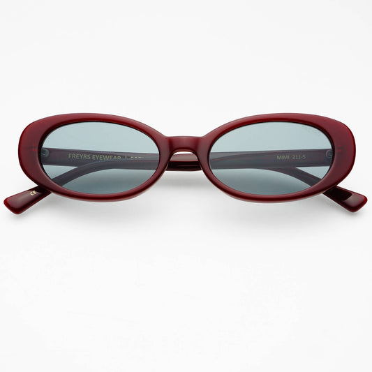 Mimi Acetate Oval Sunglasses   : Burgundy