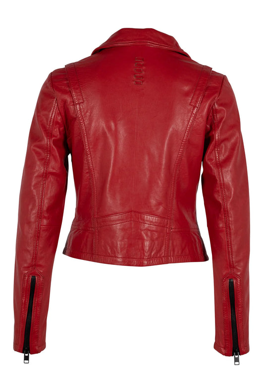 Dalina Leather Jacket, Red
