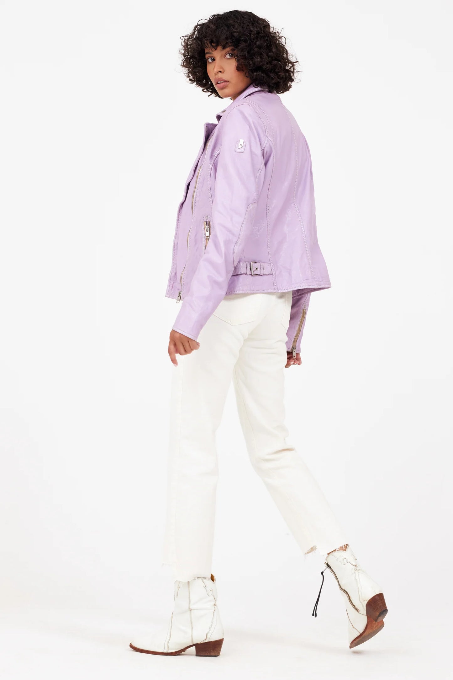 Sofia Leather Jacket, Digital Lavender