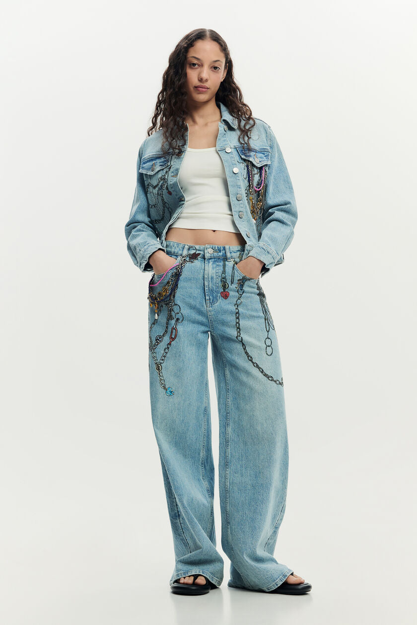 Jeans trousers chains