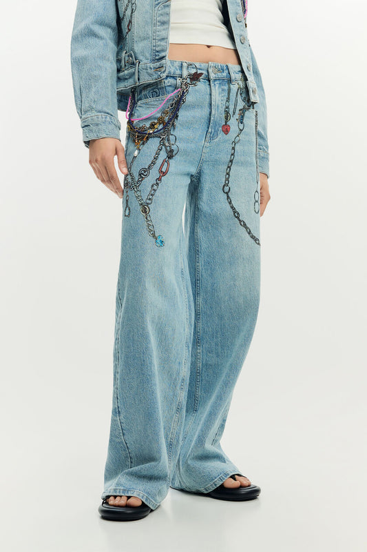 Jeans trousers chains