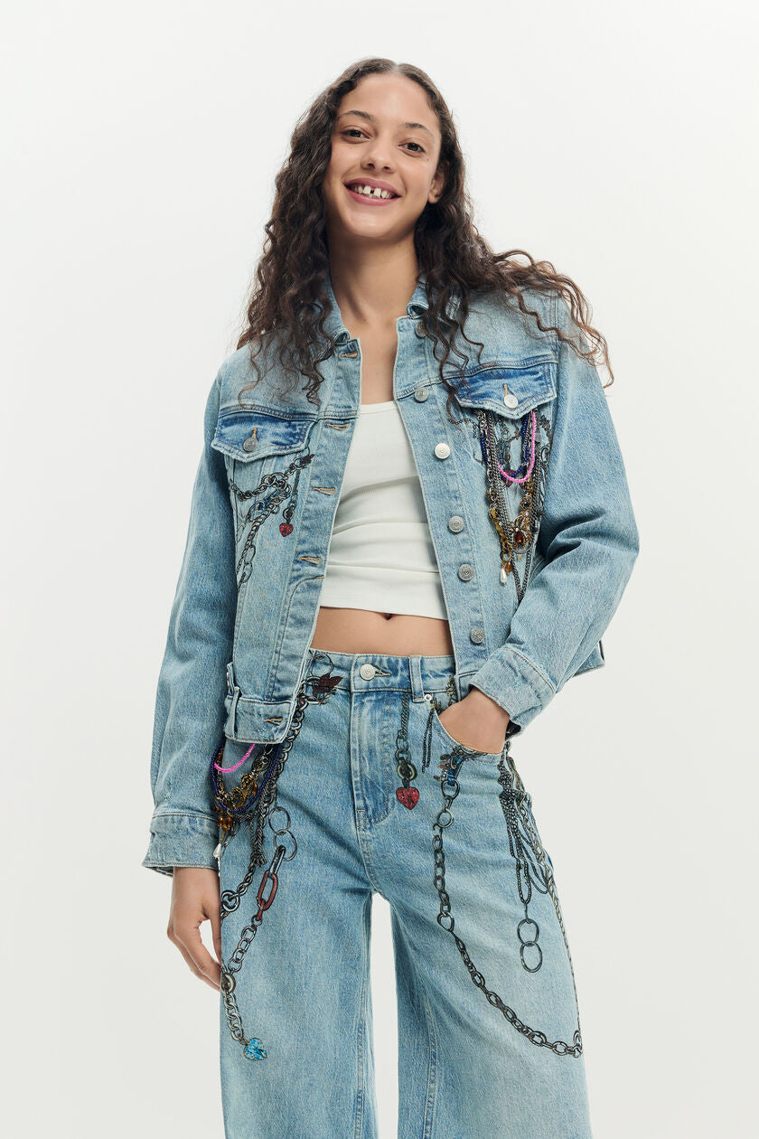 Jeans trousers chains