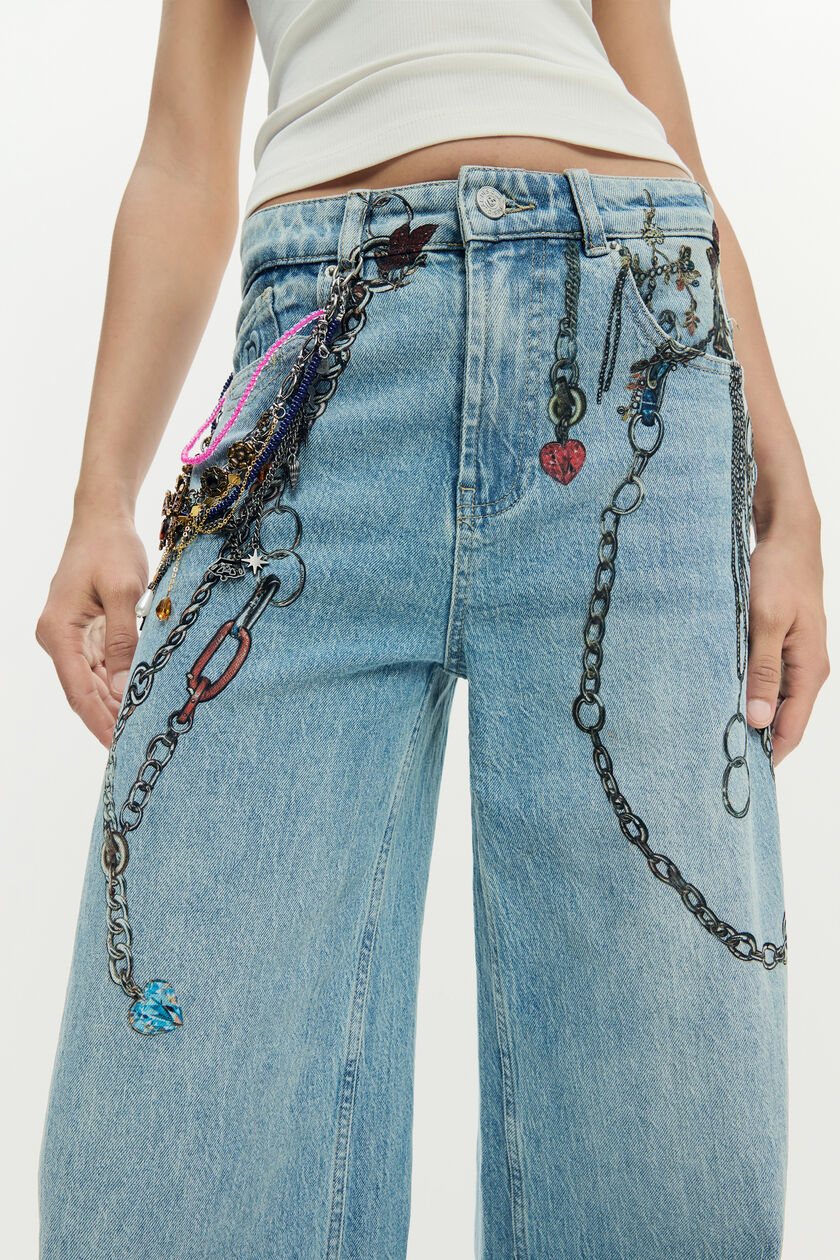 Jeans trousers chains
