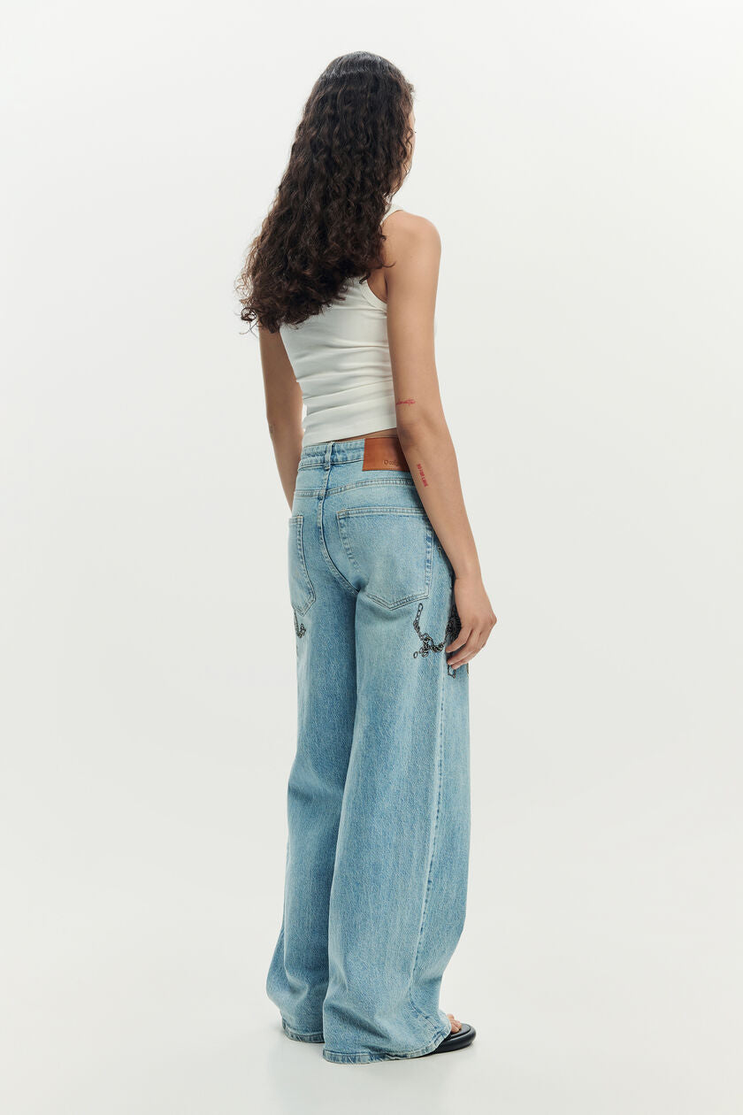 Jeans trousers chains