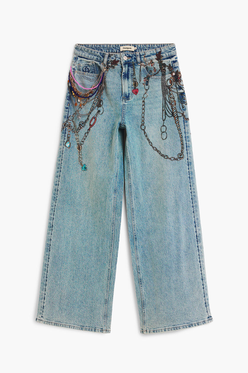 Jeans trousers chains