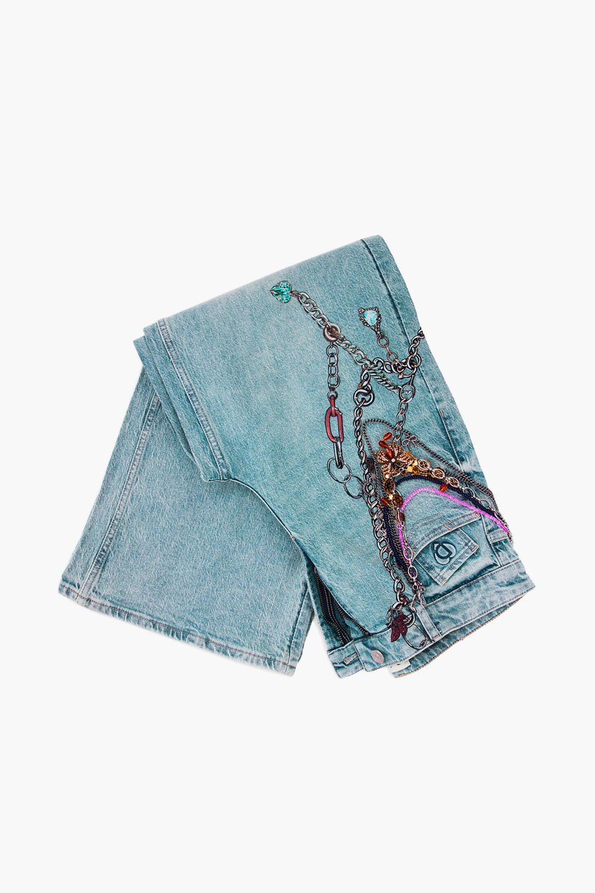 Jeans trousers chains