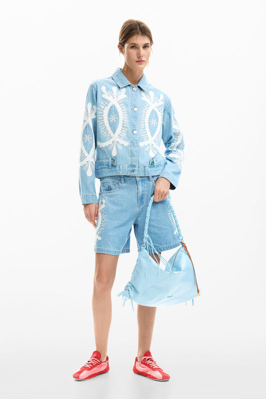 Denim jacket with embroidery