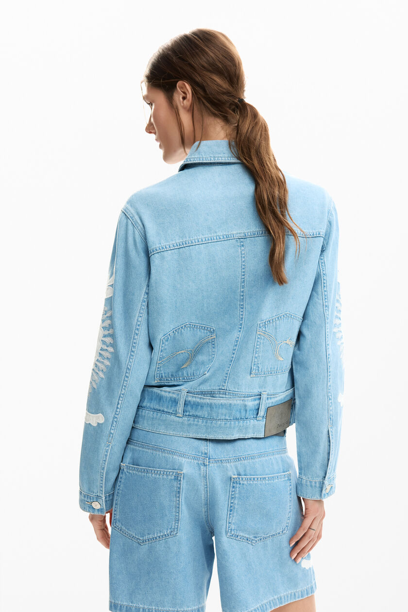 Denim jacket with embroidery