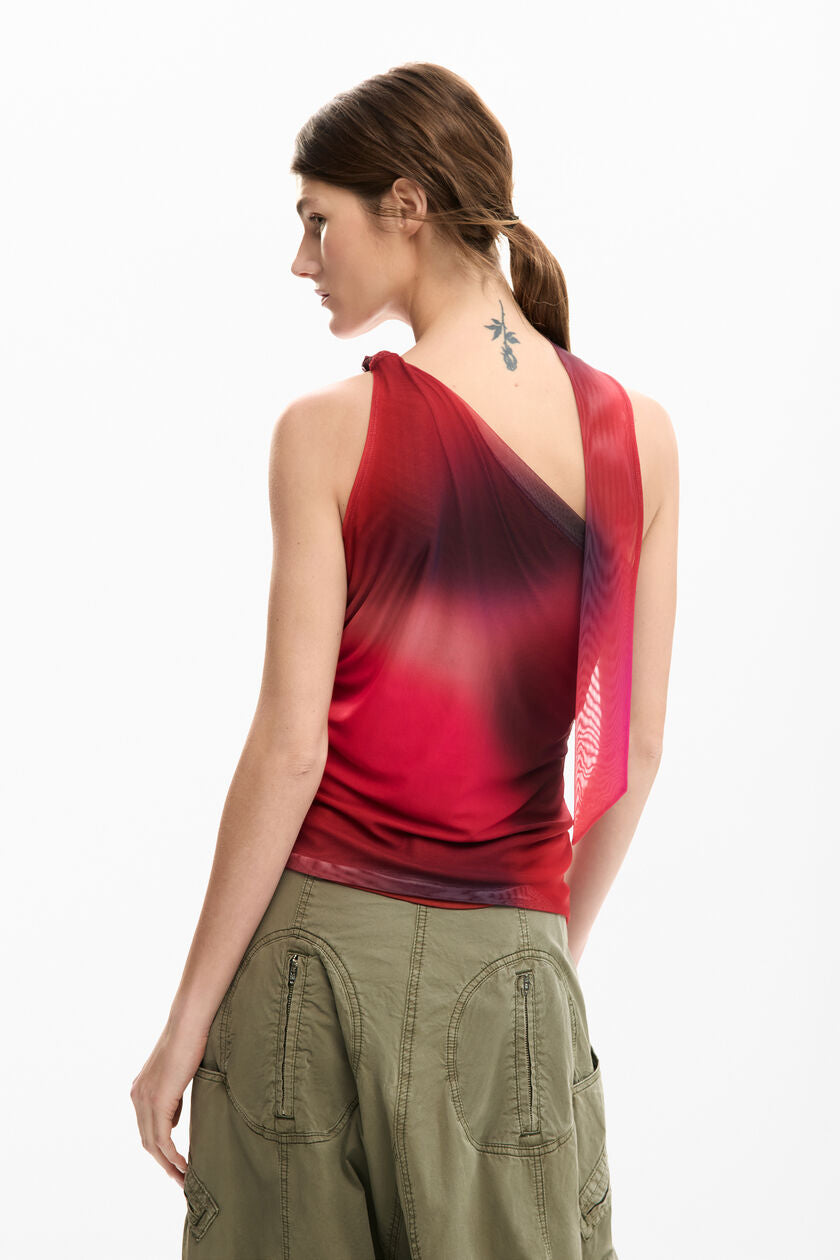 Knot neckline T-shirt