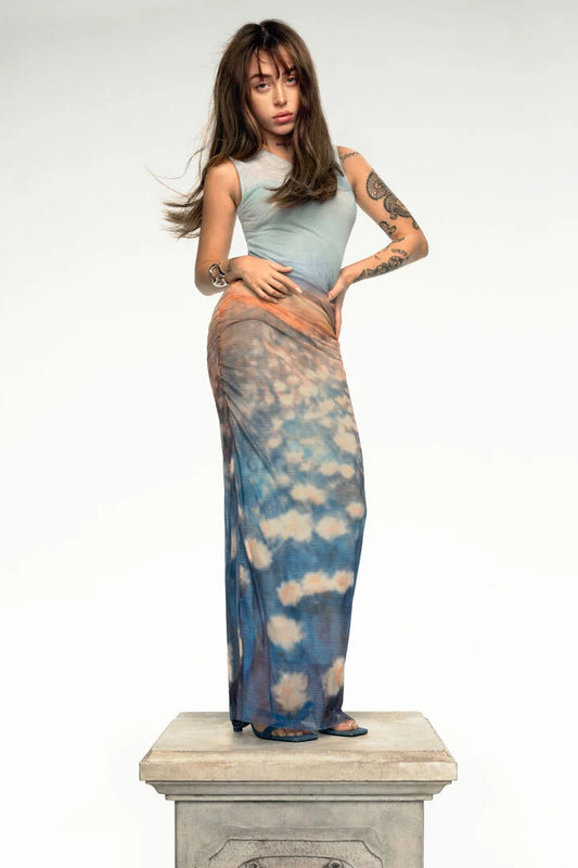 Draped Waterlily Dress