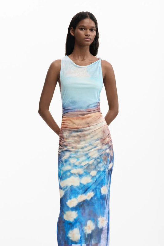 Draped Waterlily Dress