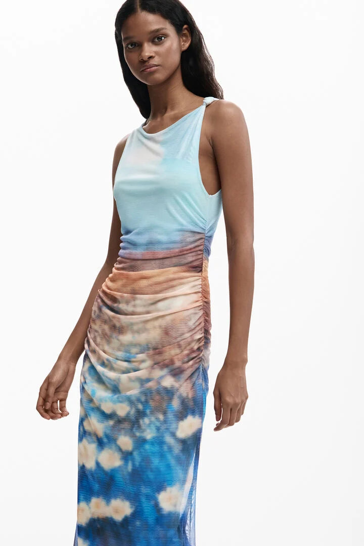 Draped Waterlily Dress