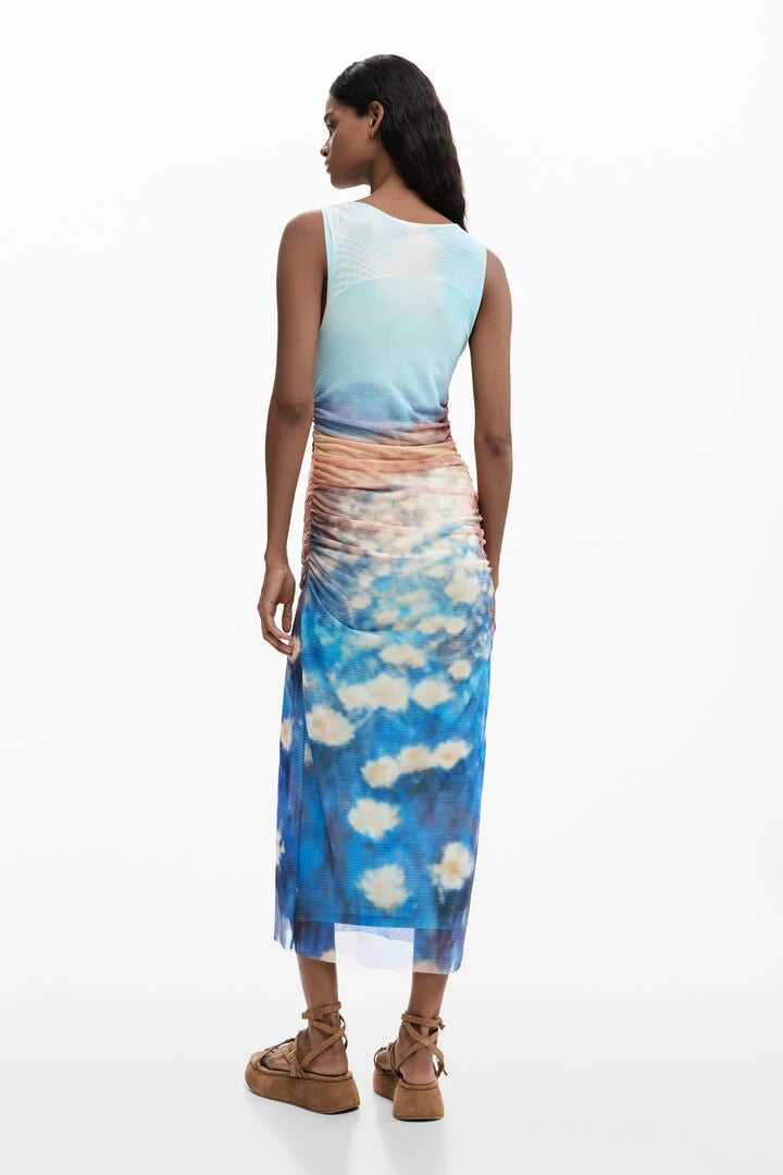 Draped Waterlily Dress