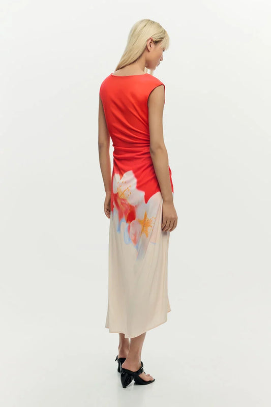 Two-tone Floral Dress