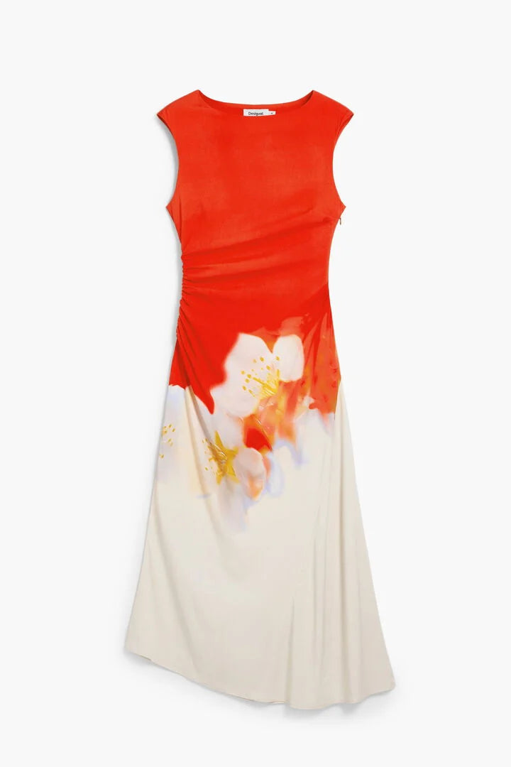 Two-tone Floral Dress