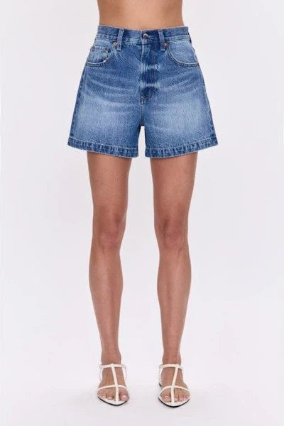 Saige High Rise A-line Short in Safari