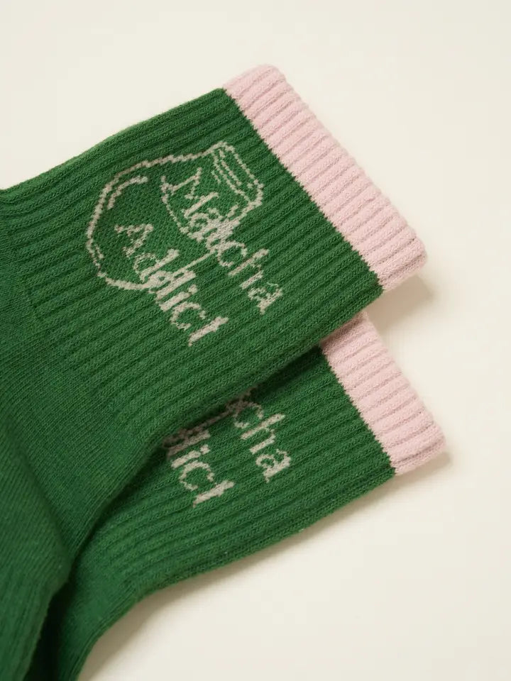 🍵 Matcha Addict Grip Sock, Pilates Socks