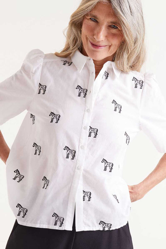 Embroidered Zebra Shirt