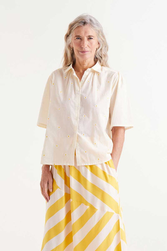 Daisy Print Short Sleeve Shirt