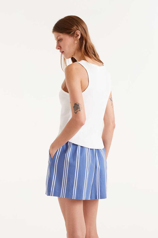 White Button Knit Top