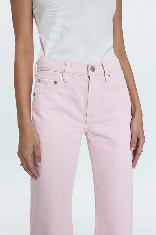 Lexi Mid Rise Bowed Straight Jean in Blush