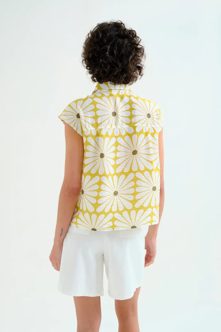 Shirt with Olive Flower print