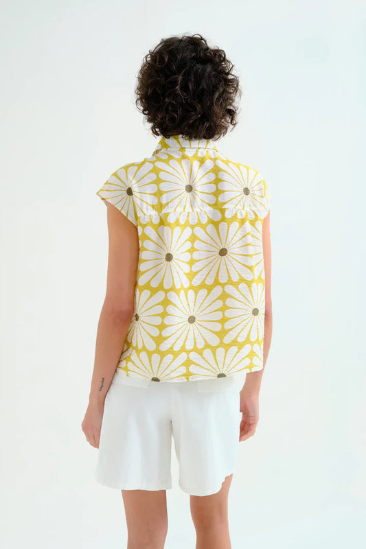 Shirt with Olive Flower print
