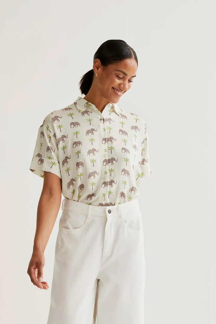 Elephant print LENZING™ ECOVERO™ shirt
