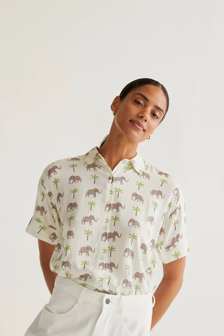Elephant print LENZING™ ECOVERO™ shirt