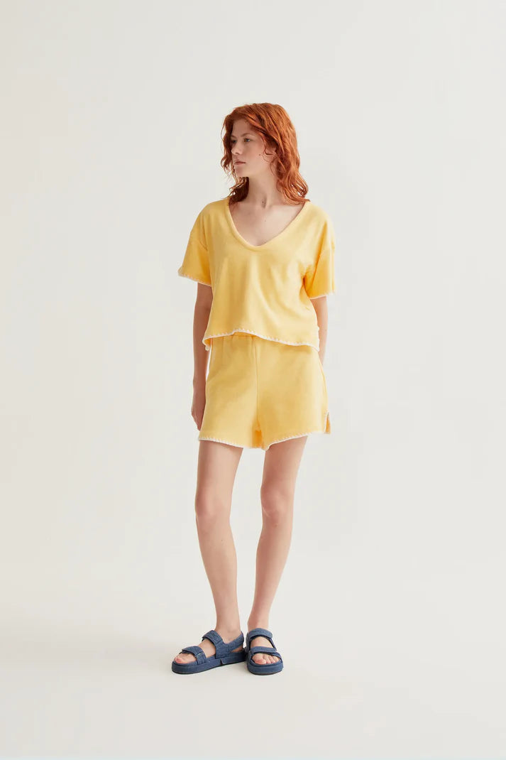 light yellow beach shorts