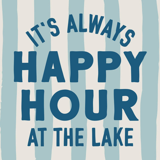 Lake Funny Party Cocktail Napkins | Happy Hour At The Lake